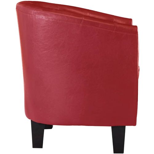 Fotelja od umjetne kože crvena slika 11