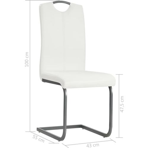 Konzolne blagovaonske stolice od umjetne kože 2 kom bijele slika 29