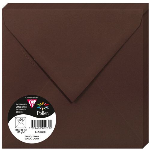 Clairefontaine kuverte Pollen 165x165mm 120gr cocoa 1/20 slika 1