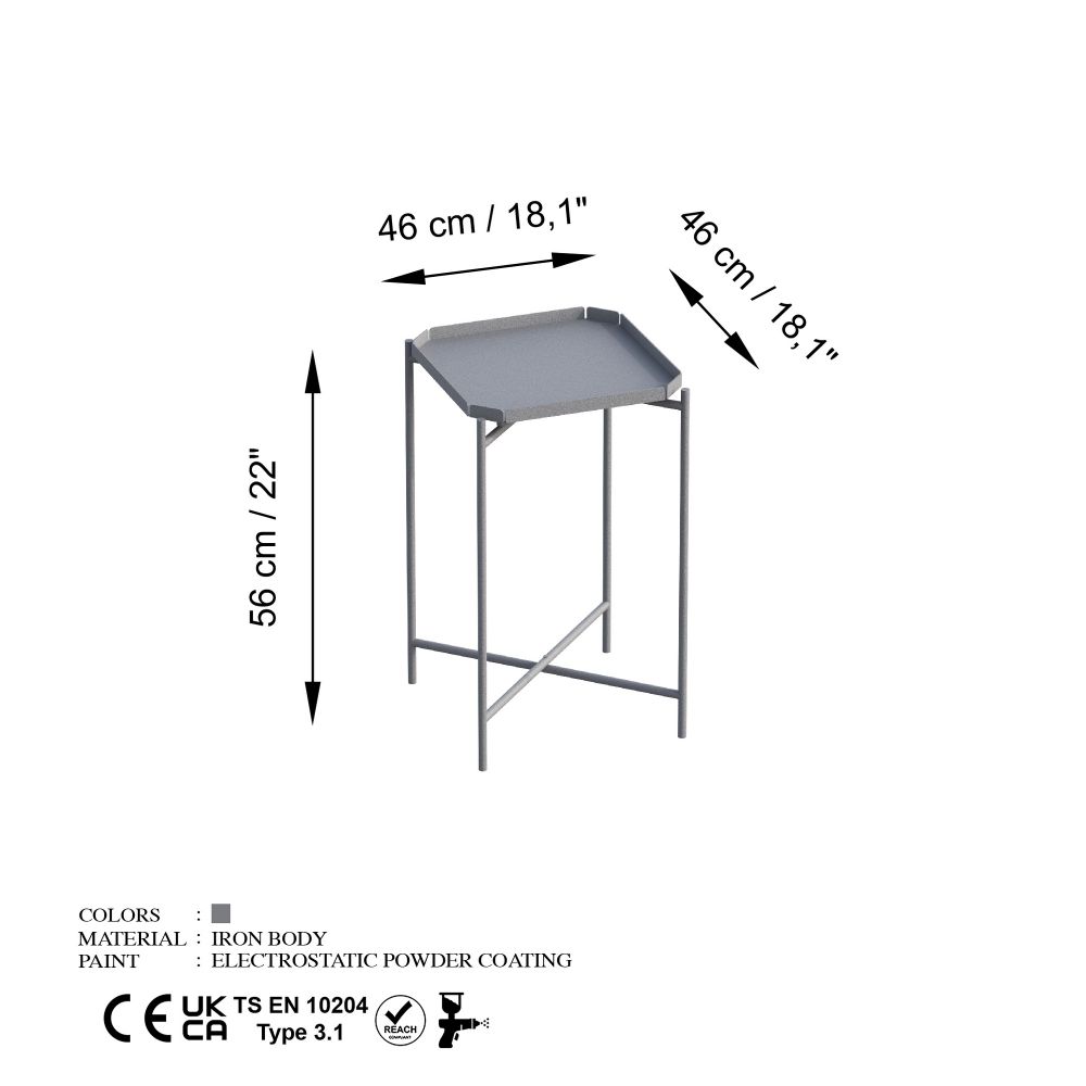 Sivi Sto za Kafu Shb-008-C slika 6