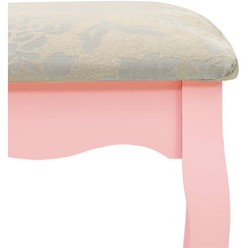 Toaletni stolić sa stolcem rozi 65x36x128 cm paulovnija i MDF slika 14
