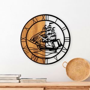 Wallity Ukrasni drveni zidni sat, Wooden Clock - 65