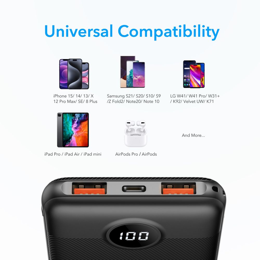 Powerbank Veger L10S PD QC3.0 20W 10000 mAh crni slika 4