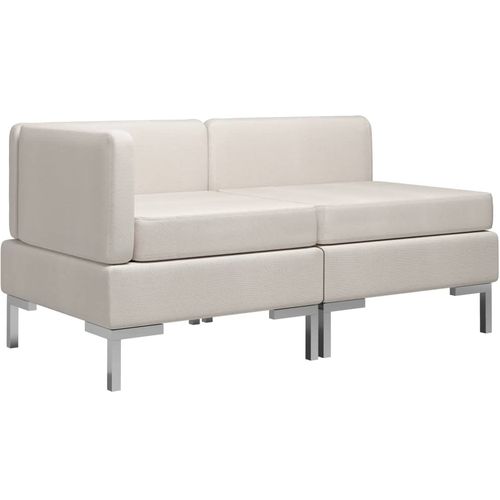 2-dijelni set sofa od tkanine krem slika 2