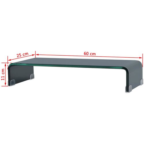 Stalak za TV/Monitor Staklo Crni 60x25x11 cm slika 14