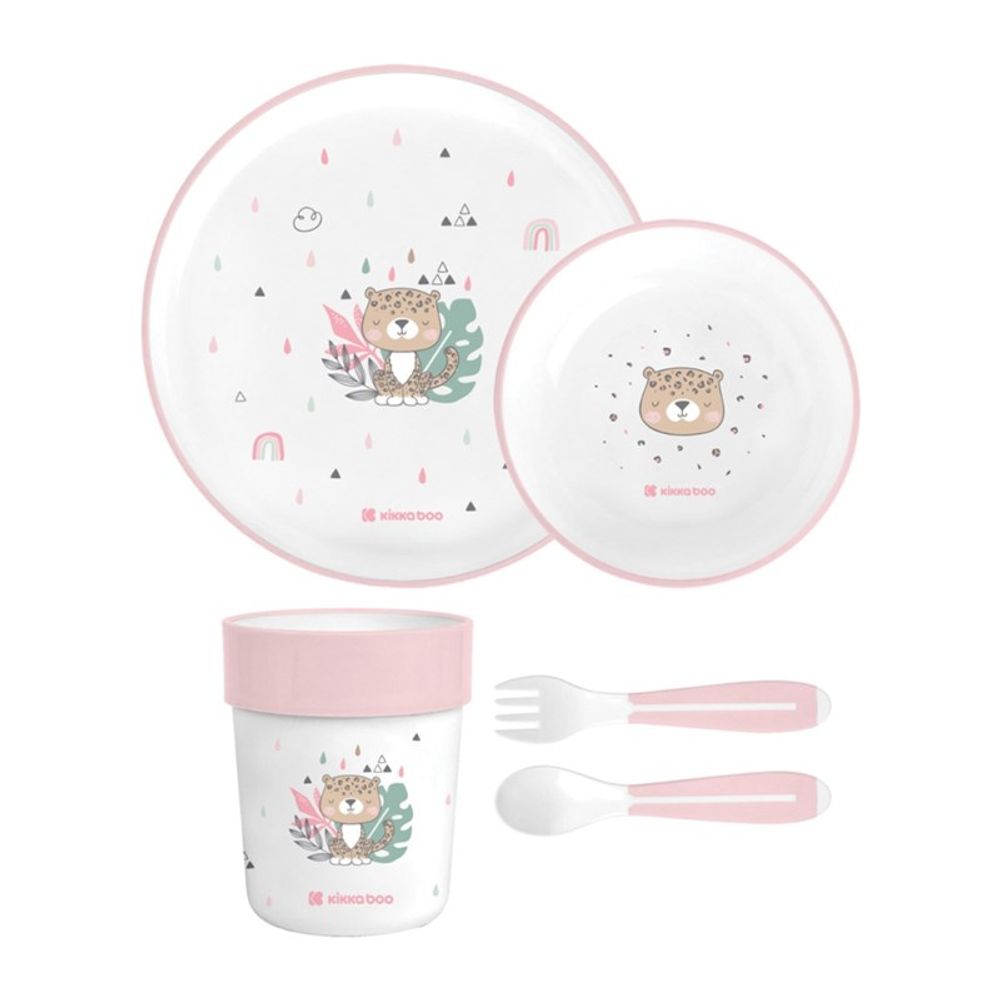 Kikka Boo Dječiji set za jelo Savanna, Pink slika 1