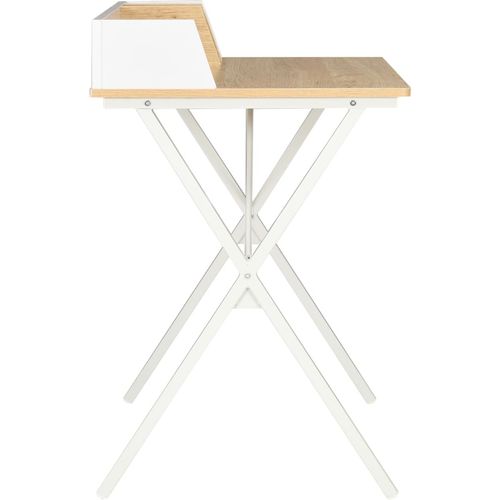 Radni stol bijela i prirodna boja 80 x 50 x 84 cm slika 10