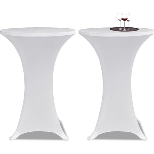 Navlaka za stol za stajanje Ø 70 cm bijela rastezljiva 4 kom slika 2