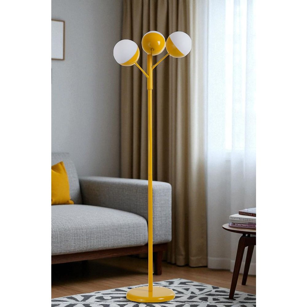 Opviq Podna lampa 340, bijela, senf slika 1
