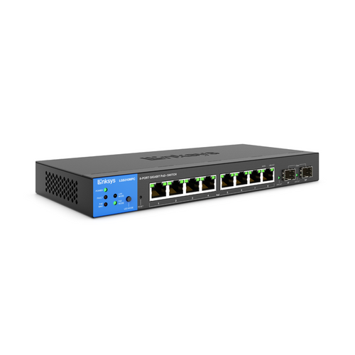 LINKSYS LGS310MPC-EU 8-portni upravljivi Gigabit PoE+ switch sa 2 1G SFP uplink-a 110W slika 1