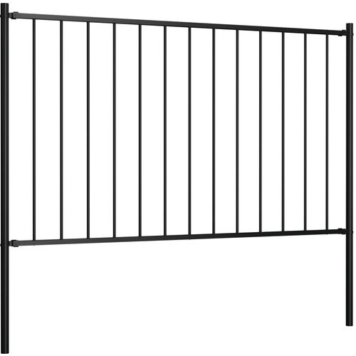 Panel za ogradu sa stupovima čelični 1,7 x 1,25 m crni slika 10