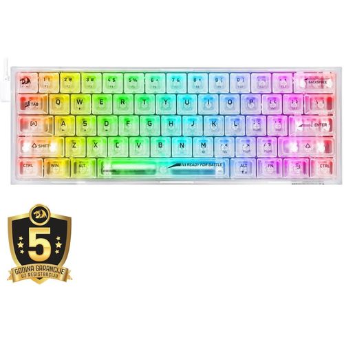 Redragon Fizz RGB Gaming Keyboard White slika 1