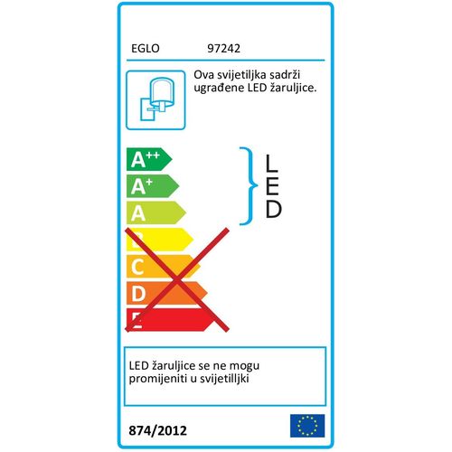 Eglo Calpino vanjska zidna, led, 2x3,3w, 2x340lm, 3000k, lijevani aluminij/antracit  slika 2