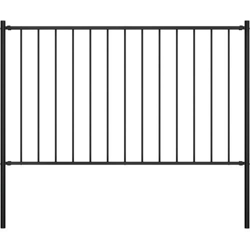 Panel za ogradu sa stupovima čelični 1,7 x 1 m crni slika 9