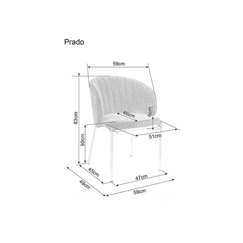 Stolica Prado-siva slika 2