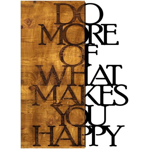 Wallity Do More Of What Makes You Happy Walnut
Black Decorative Wooden Wall Accessory slika 2