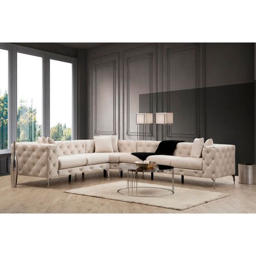 Atelier Del Sofa Kutna garnitura, Ecru, Como Right - Ecru slika 1