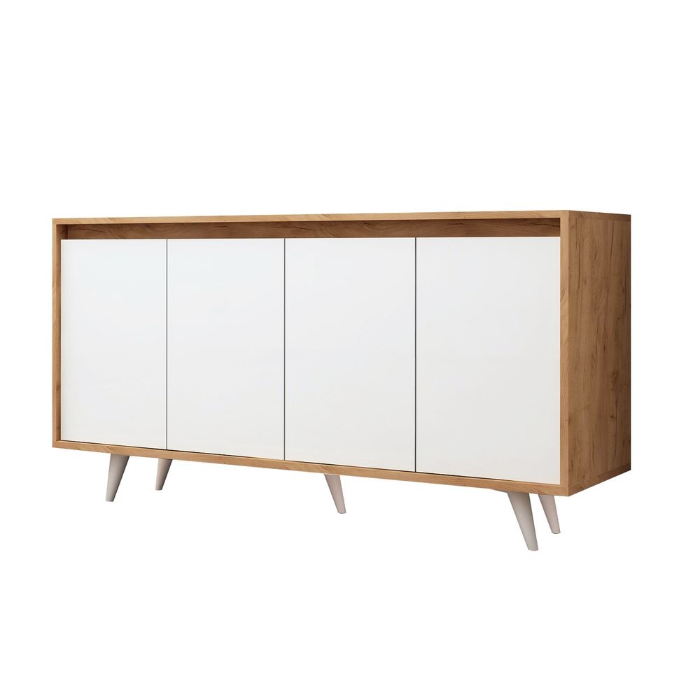 Hanah Home komoda sa ladicama Shans 140x86x40cm - Hrast/Bijela slika 3
