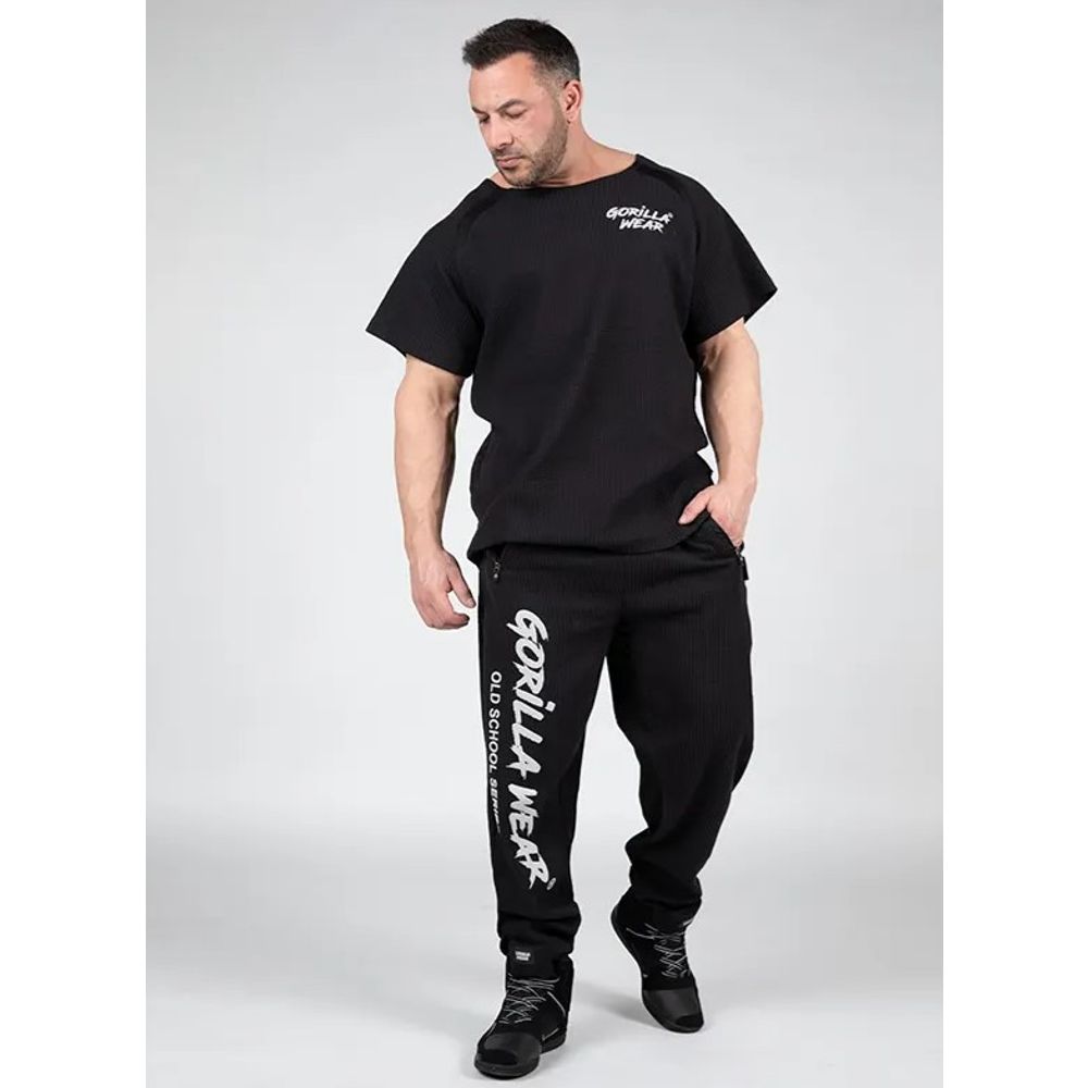 Gorilla Wear AUGUSTINE Old School Donji dio trenerke, Crni slika 7