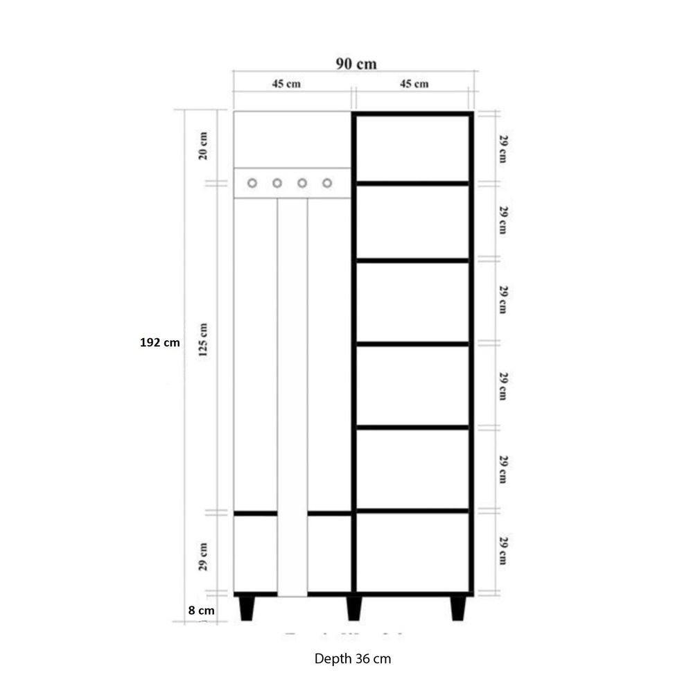 Hall Stand Garmanto 90 - 220, boja / nijanse sonoma hrasta slika 7