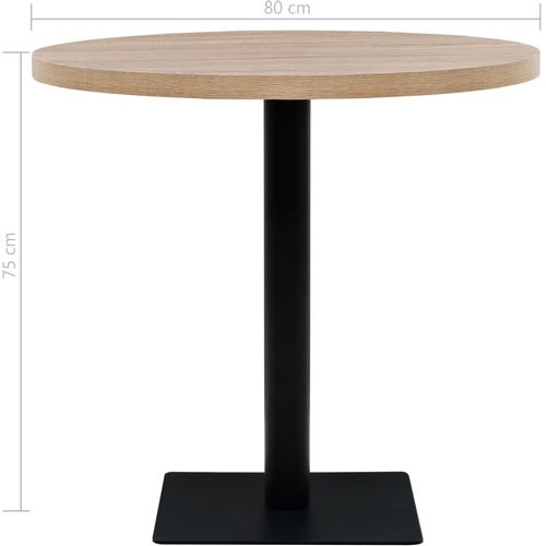 Okrugli stol za bistro od MDF-a i čelika 80x75 cm boja hrasta slika 14