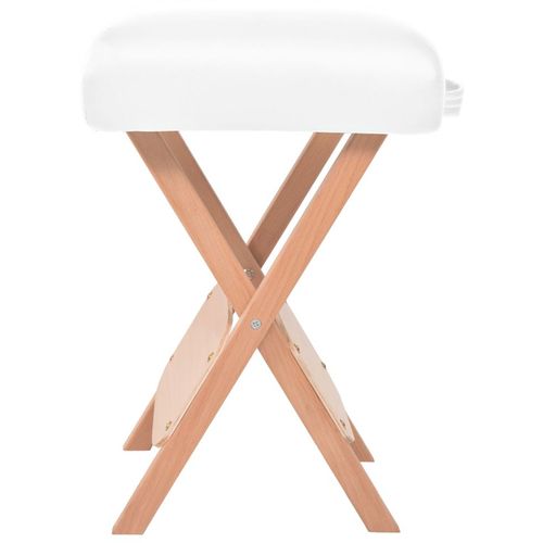 Set sklopivog trodijelnog masažnog stola debljine 10 cm i stolca bijeli slika 5