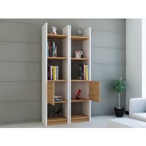 Woody Fashion Polica za knjige, Esbi 102 - White, Teak