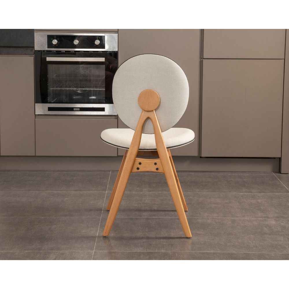 Set stolica Touch - (2 Komada) boje Bež i boja Hrasta (100% grab) slika 3