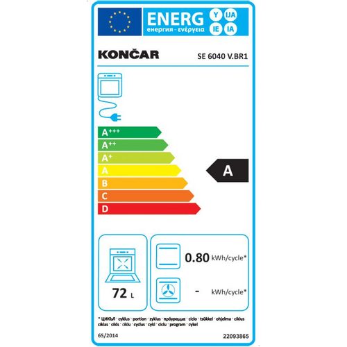 Končar štednjak SE 6040 V.BR1 slika 2