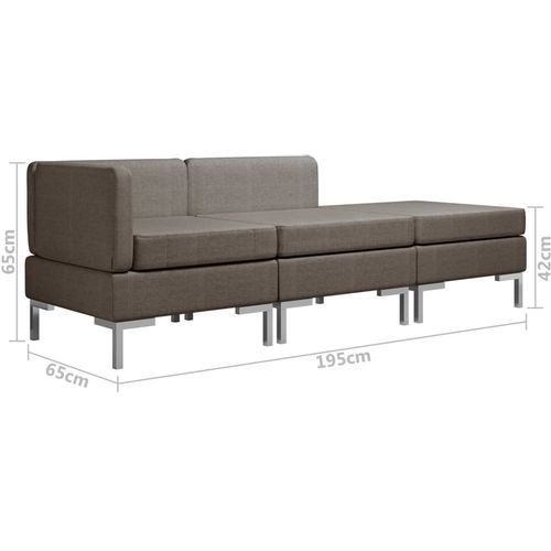 3-dijelni set sofa od tkanine smeđe-sivi slika 13