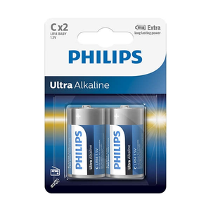 PHILIPS Ultra Alkaline C baterije (LR14), pakiranje od 2 komada