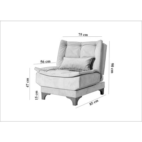Kelebek TKM1-1501 Anthracite Sofa-Bed Set slika 14