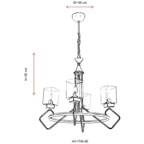 AV-1740-4E Antiquation Chandelier slika 6