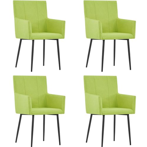 Blagovaonske stolice s naslonima za ruke 4 kom zelene tkanina slika 9