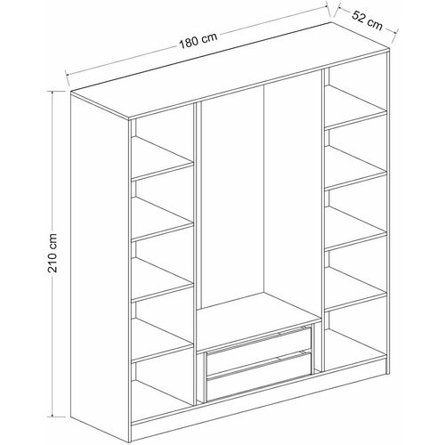 Kale Plus - 7818 Fume Wardrobe slika 8