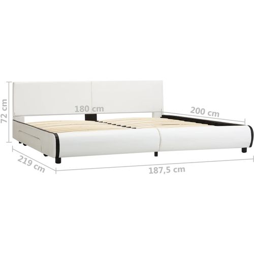 Okvir za krevet od umjetne kože s ladicama bijeli 180 x 200 cm slika 23