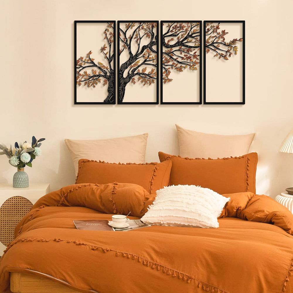 Set od 4 Dekorativna Metalna Zidna Ukrasa 'Autumn Vibes' - APT740 M Crna slika 2