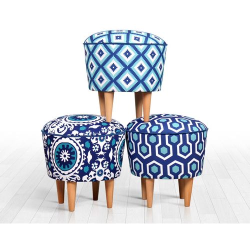 Sky v3 - Blue, White Blue
White Pouffe slika 4