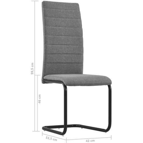 Konzolne blagovaonske stolice od tkanine 4 kom svjetlosive slika 11