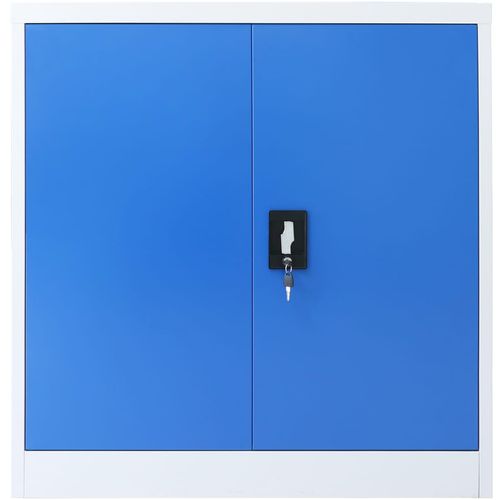 Uredski ormarić od metala 90 x 40 x 90 cm sivo-plavi slika 3