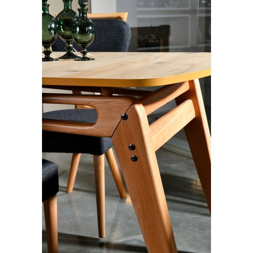 Woody Fashion Set stola i stolica (5 komada), Palace Wooden - Anthracite slika 7