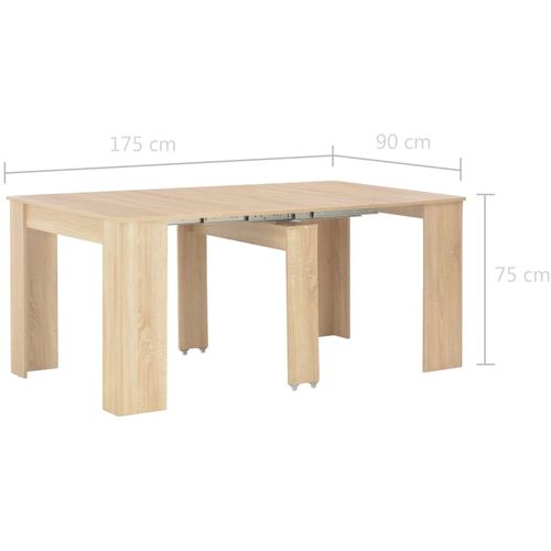 Produživi blagovaonski stol boja hrasta sonome 175 x 90 x 75 cm slika 36