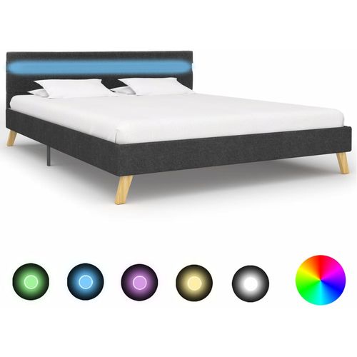 Okvir za krevet od tkanine LED tamnosivi 120 x 200 cm slika 3