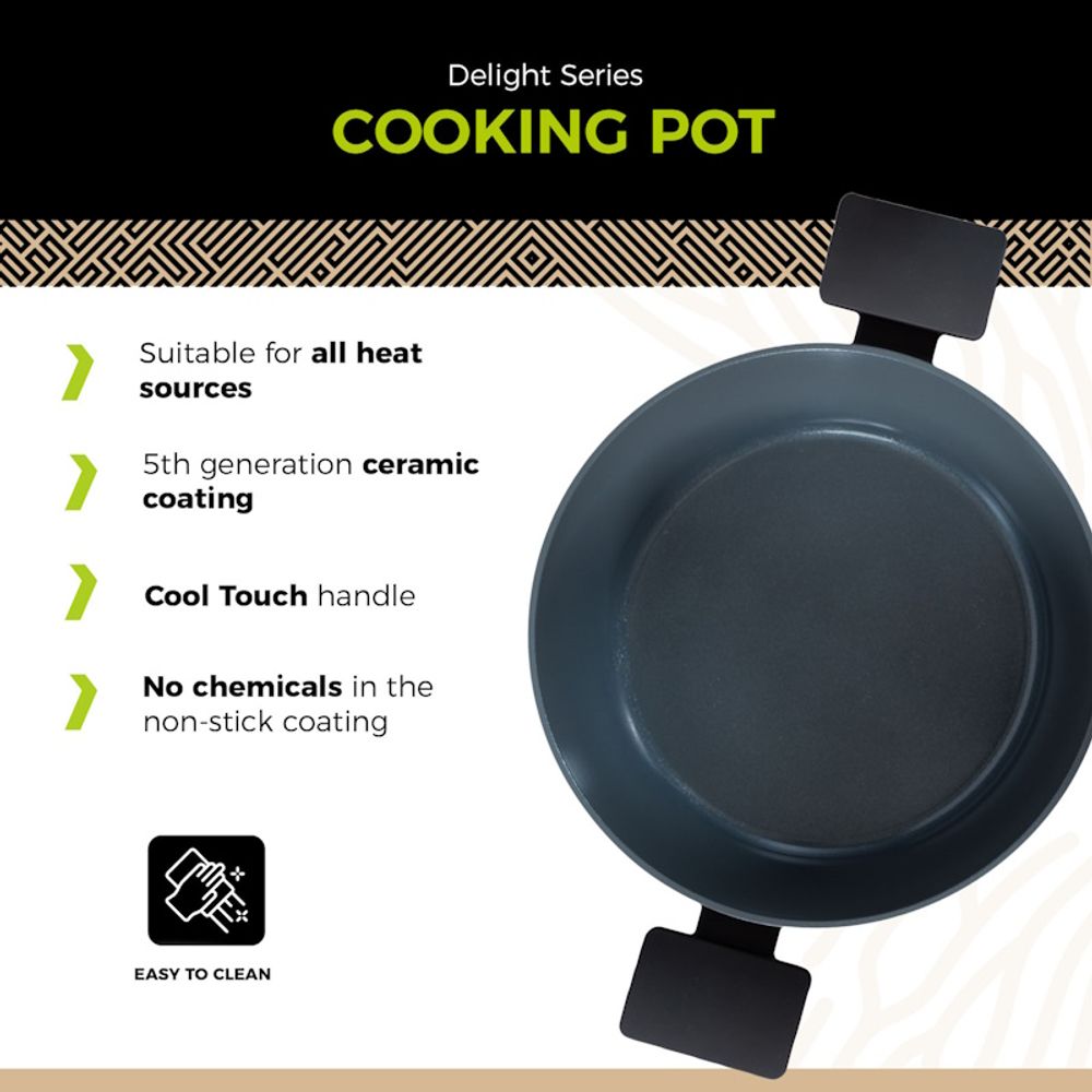 BE Living Posuda za kuhanje s poklopcem Delight Black 24 cm slika 3