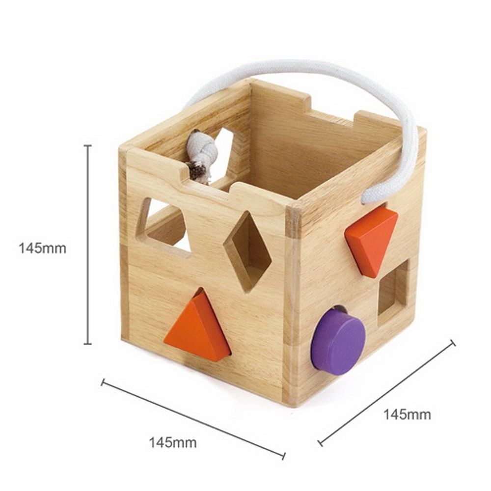 Viga Didaktička igračka Shape Sorting Box - Drvena kocka sa oblicima slika 4