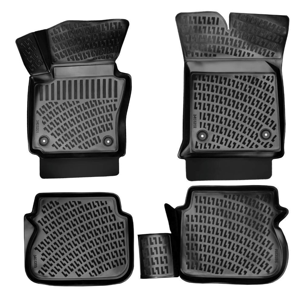Gumene Patosnice za VW Caddy Putnički 2016-2020 (3D Duboke Rizline) slika 1