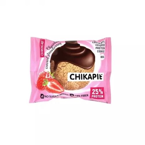 CHIKALAB - CHIKAPIE Čokoladom preliven proteinski cookie sa punjenjem Jagoda 60g slika 2