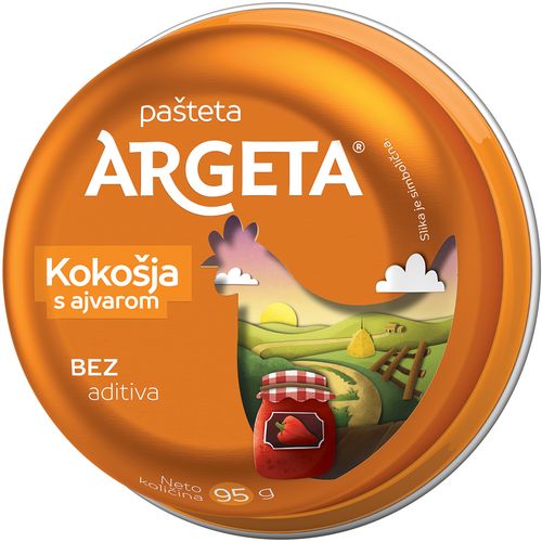 Argeta kokošja pašteta s ajvarom 95 g slika 1