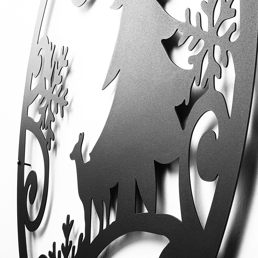 Dekorativni Metalni Zidni Ukras XMASBLACK - 027 u Crnoj Boji slika 3