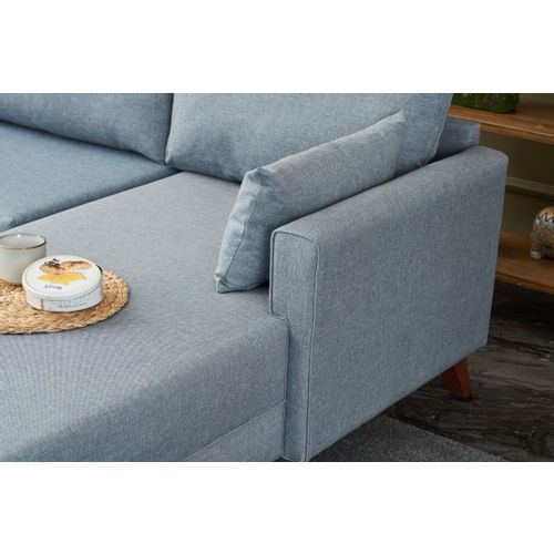 Atelier Del Sofa Kutna garnitura, Plava, Bella Soft Köşe Koltuk Right - Blue slika 3